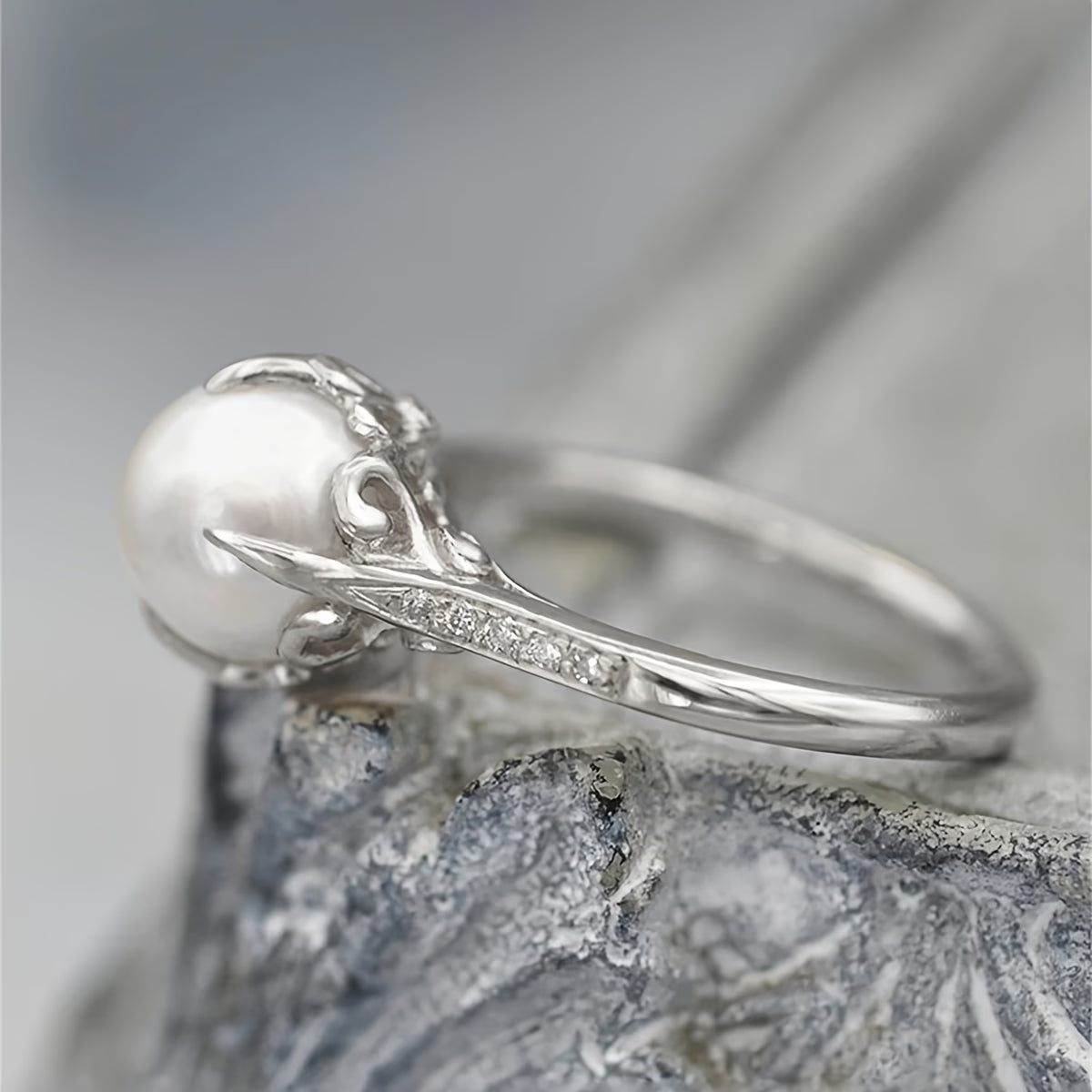 Delikat Perle & Krystall Ring