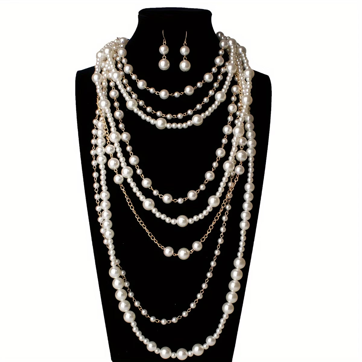 Boho Flerlags Perle Statement Sett