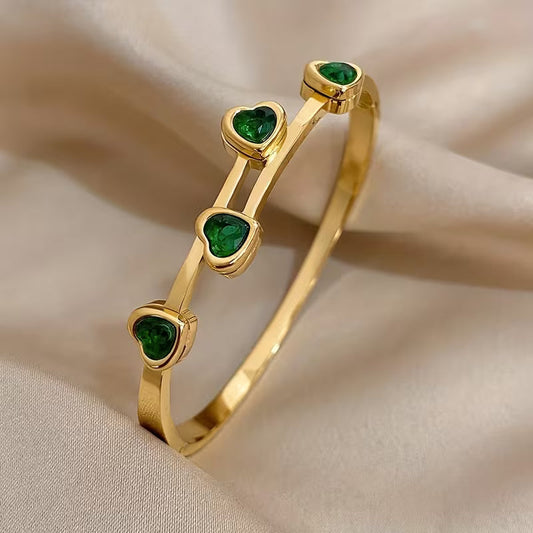 Verde Hjerter Armbånd | Gull