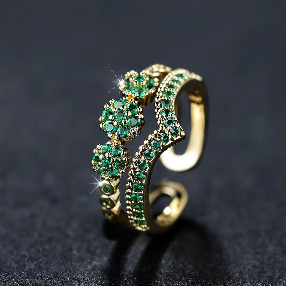 Gull Smaragd Cluster Ring