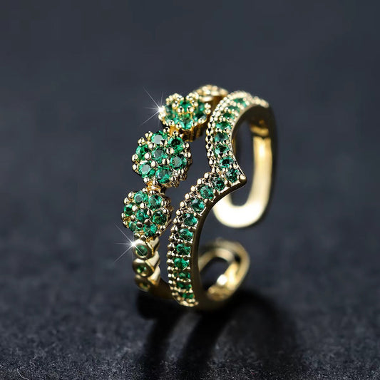 Gull Smaragd Cluster Ring