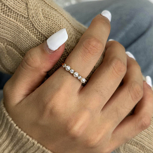 Keisha Diamant Perle Ring
