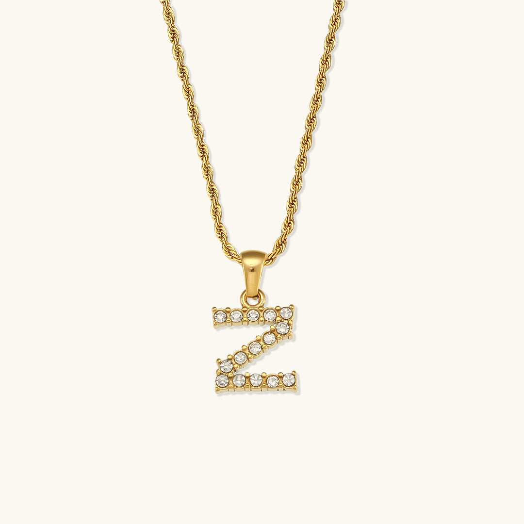 Maeve Bokstav Initial Diamant Halskjede