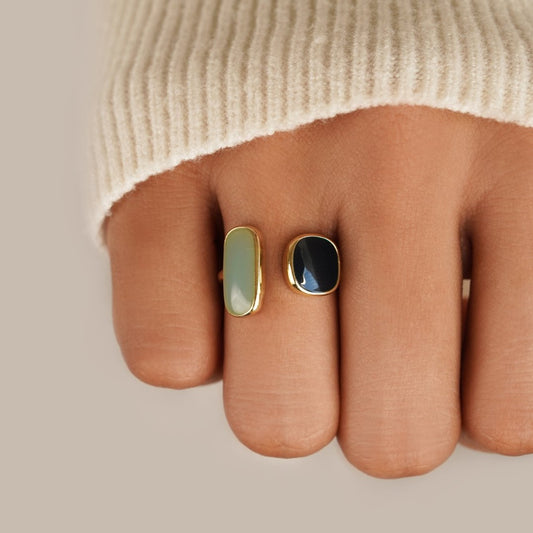 Gull Dual Sten Åpen Ring