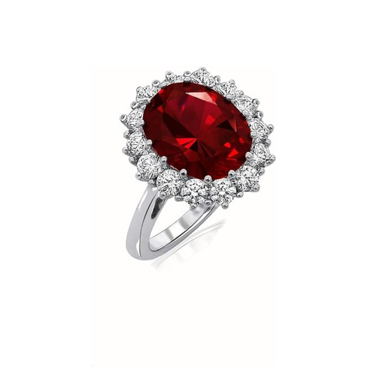 Scarlet Krone Rubin Ring | Hvitt Gull