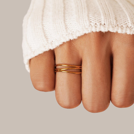 Gull Minimalistisk Wrap Ring