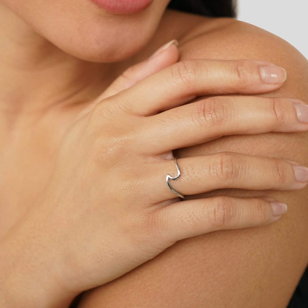 Sølv Minimalistisk Åpen Ring