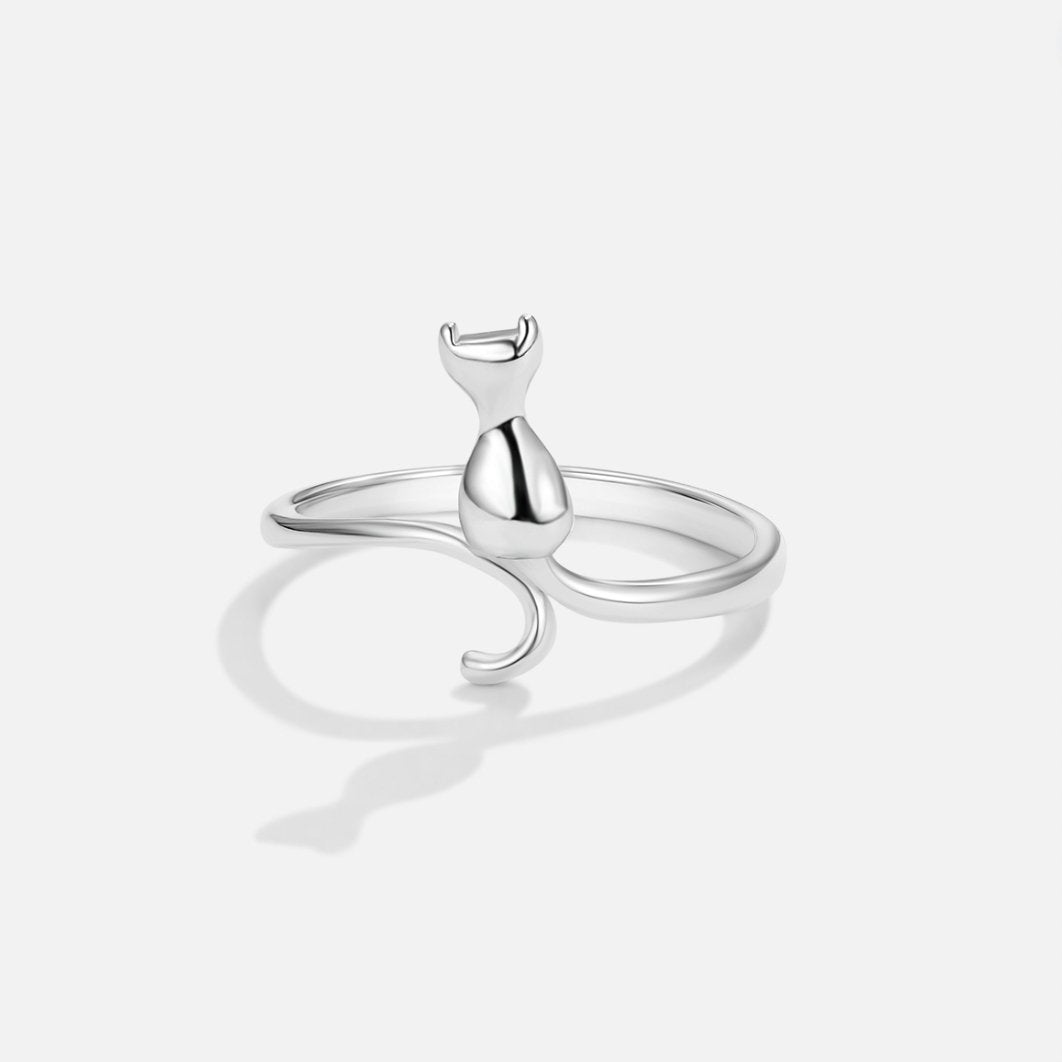 Sølv Katt Motif Ring