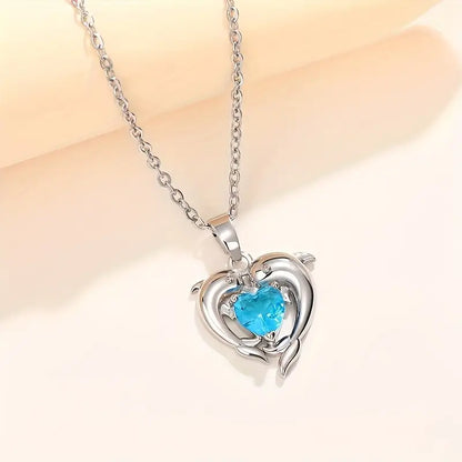 Oceanheart Twins Halskjede | Hvitt Gull