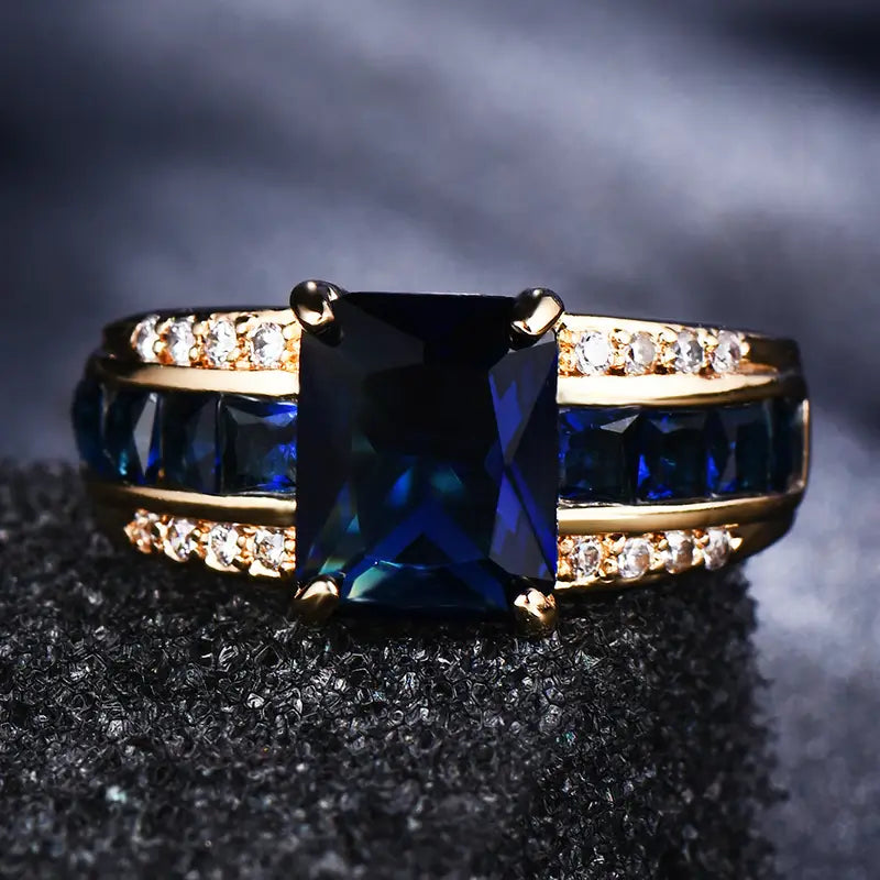 Gull Safir Square-Cut Ring