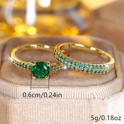 Serena Smaragd Duo Ring Sett | Gull