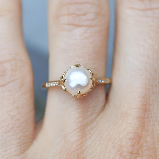 Delikat Perle & Krystall Ring