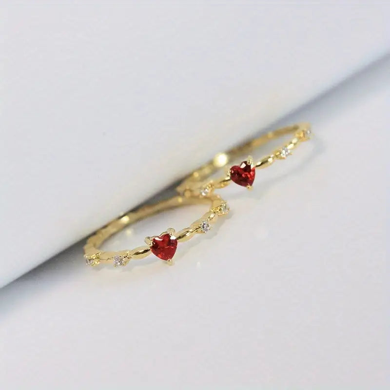 Gull Rubin Hjerte Ring