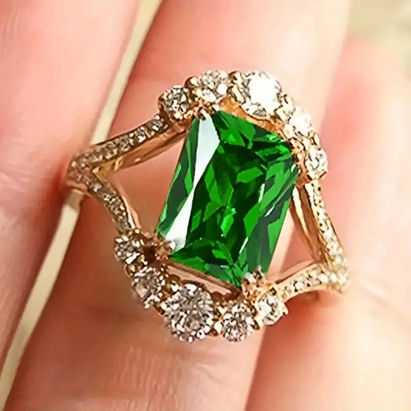 Gull Smaragd Halo Ring