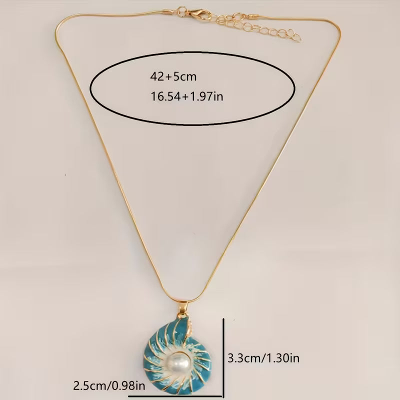 Seashell Perle Gull Halskjede