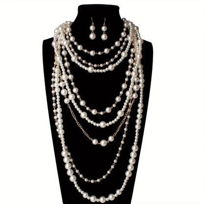 Boho Flerlags Perle Statement Sett