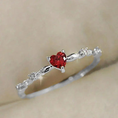 Gull Rubin Hjerte Ring