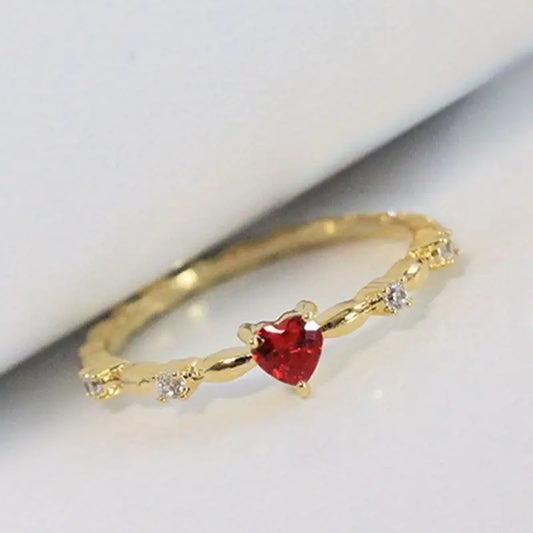 Gull Rubin Hjerte Ring