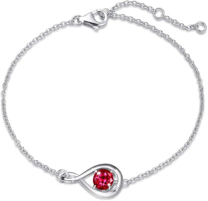 Rubin Uendelighet Armbånd | Hvitt Gull