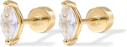 Pære Slipt Studs | Gull