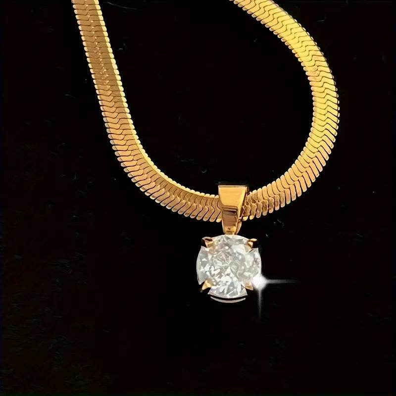 Elegant Rhinestone Anhengshalskjede | Gull