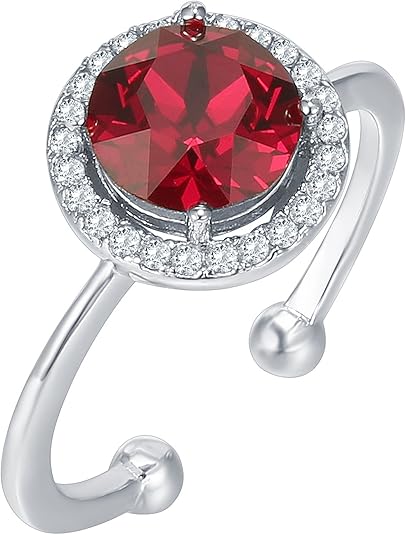 Crimson Glow Promise Rubin Ring | Hvitt Gull