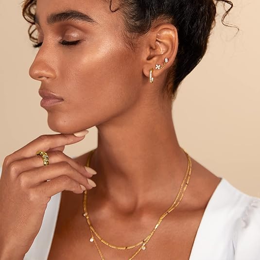 Pære Slipt Studs | Gull