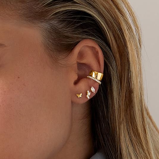 Pære Slipt Studs | Gull