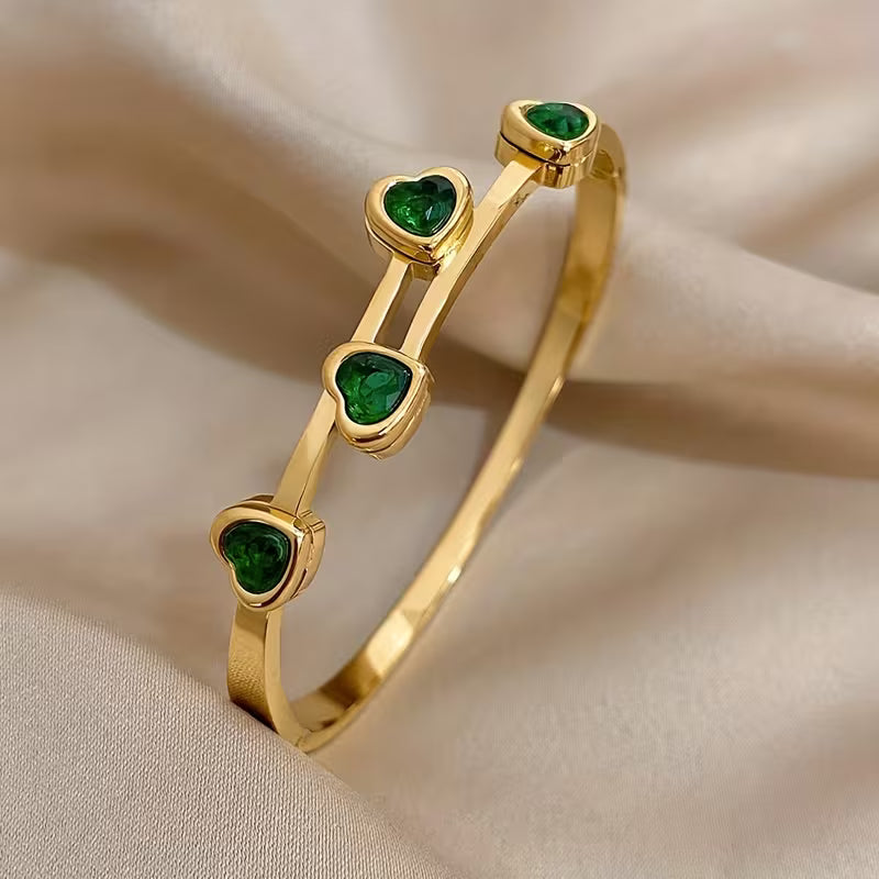 Verde Hjerter Armbånd | Gull