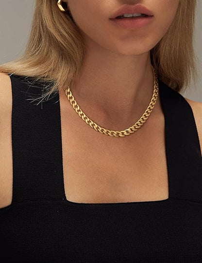 Chunky Cubansk Lenke Halskjede | Gull