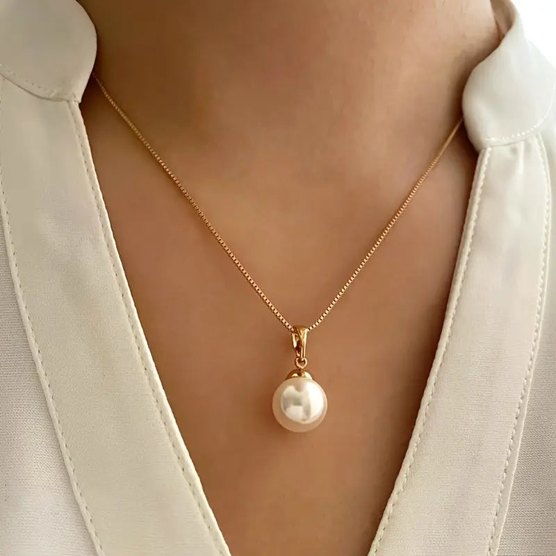 Elegant Graceful Perle Halskjede Sett
