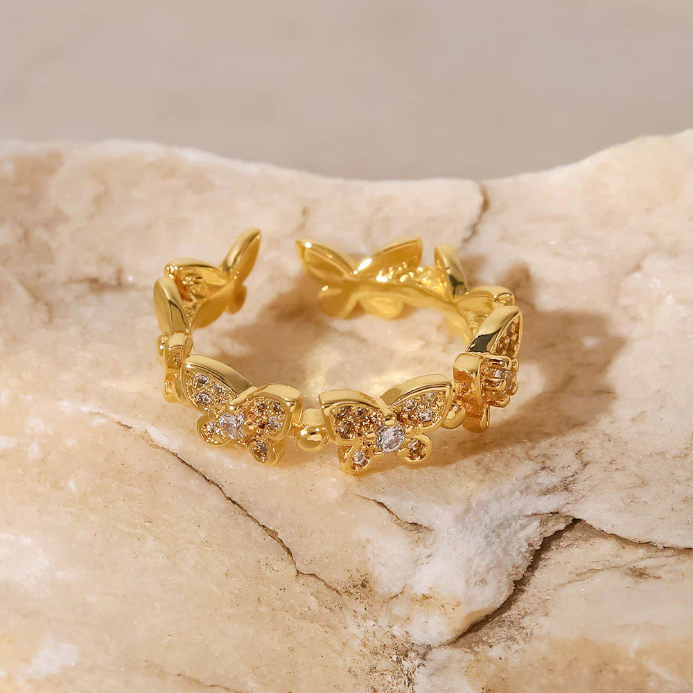 Colleen Sommerfugl Gull Ring