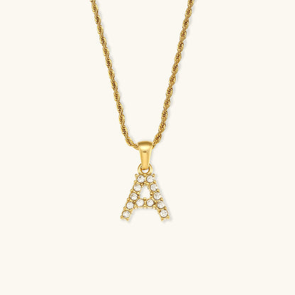 Maeve Bokstav Initial Diamant Halskjede