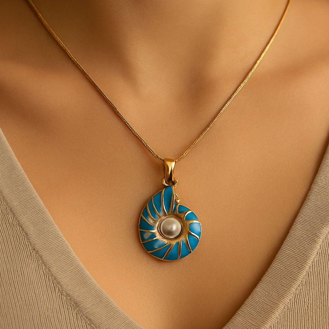 Seashell Perle Gull Halskjede
