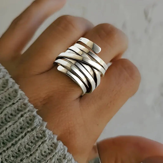 Sølv Multi Bånd Wrap Ring