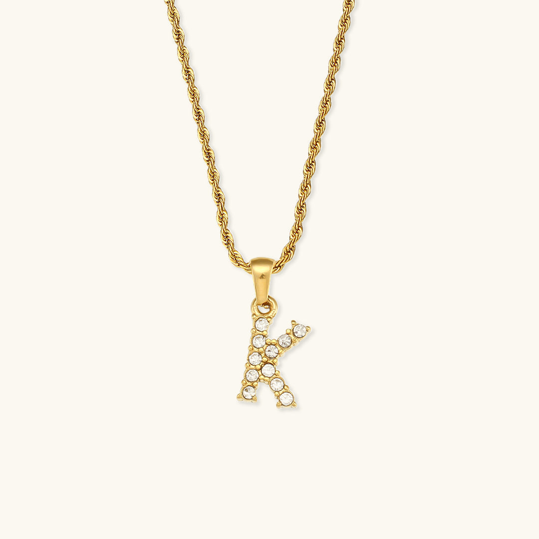 Maeve Bokstav Initial Diamant Halskjede