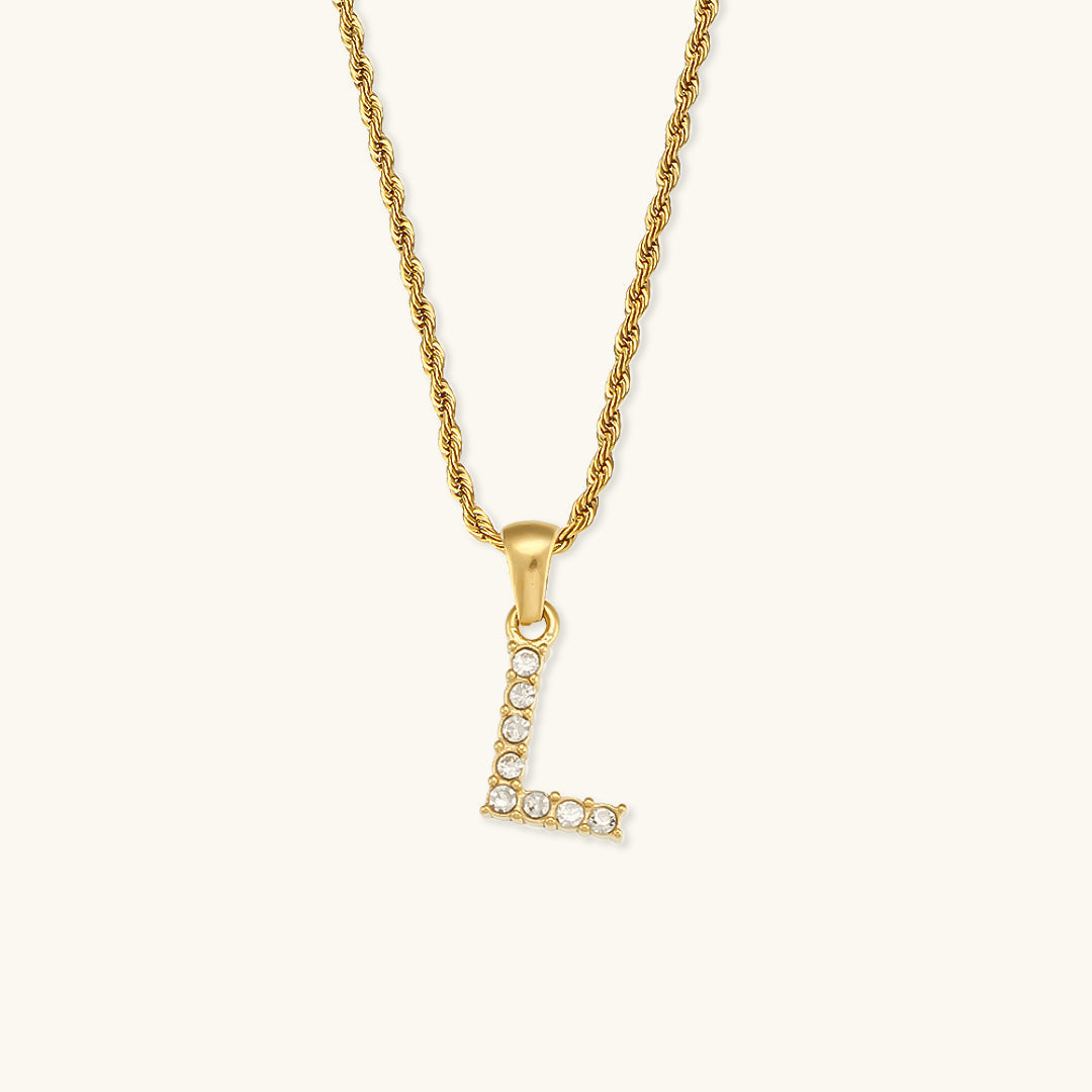 Maeve Bokstav Initial Diamant Halskjede