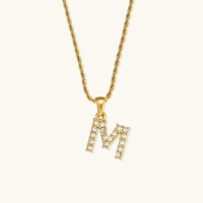 Maeve Bokstav Initial Diamant Halskjede