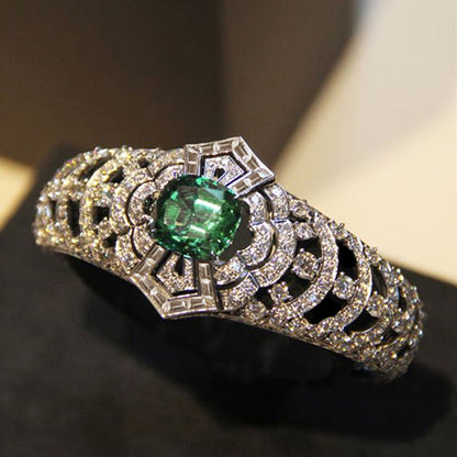 Smaragd Art Deco Ring | Hvitt Gull