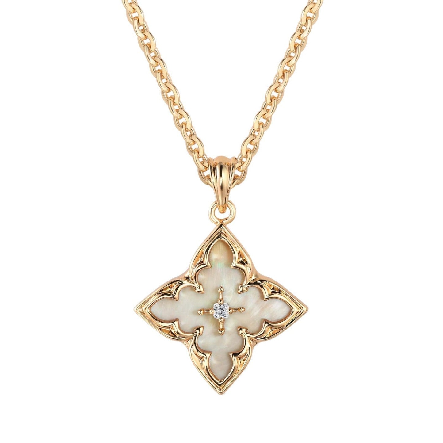 Brun Clover Anhengshalskjede | Gull