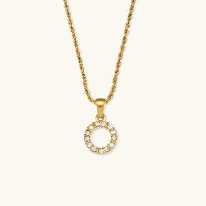 Maeve Bokstav Initial Diamant Halskjede