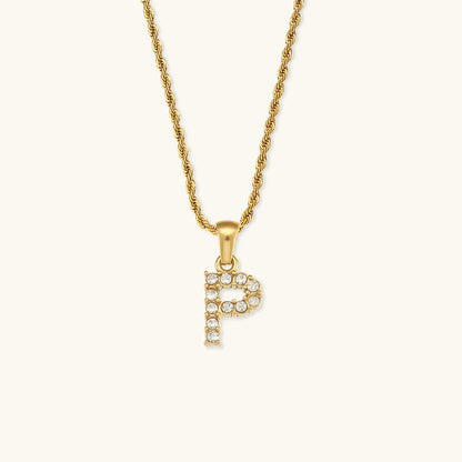 Maeve Bokstav Initial Diamant Halskjede