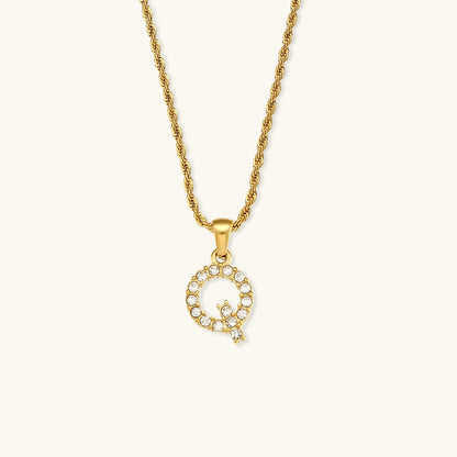 Maeve Bokstav Initial Diamant Halskjede