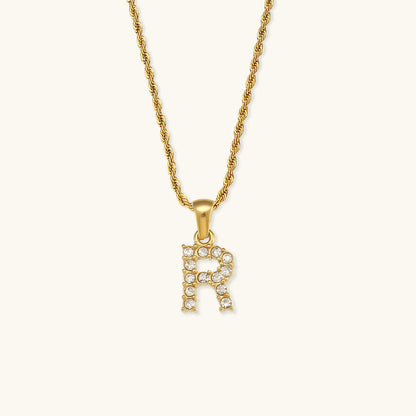 Maeve Bokstav Initial Diamant Halskjede