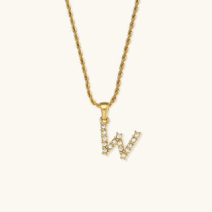 Maeve Bokstav Initial Diamant Halskjede