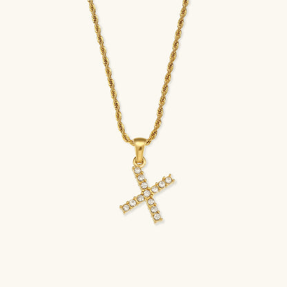Maeve Bokstav Initial Diamant Halskjede
