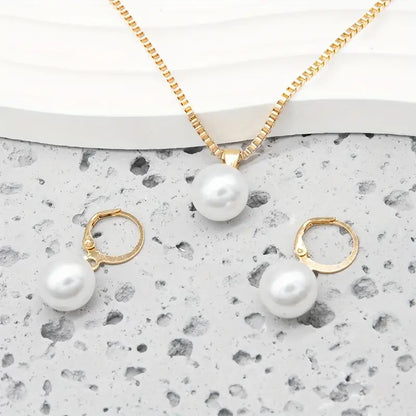 Elegant Graceful Perle Halskjede Sett