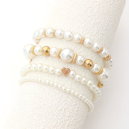 Perle Stacking Armbånd Sett av 4