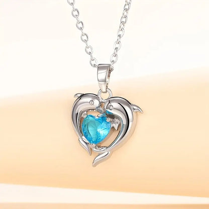 Oceanheart Twins Halskjede | Hvitt Gull
