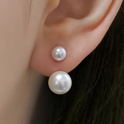 Double Perle Statement Øredobber